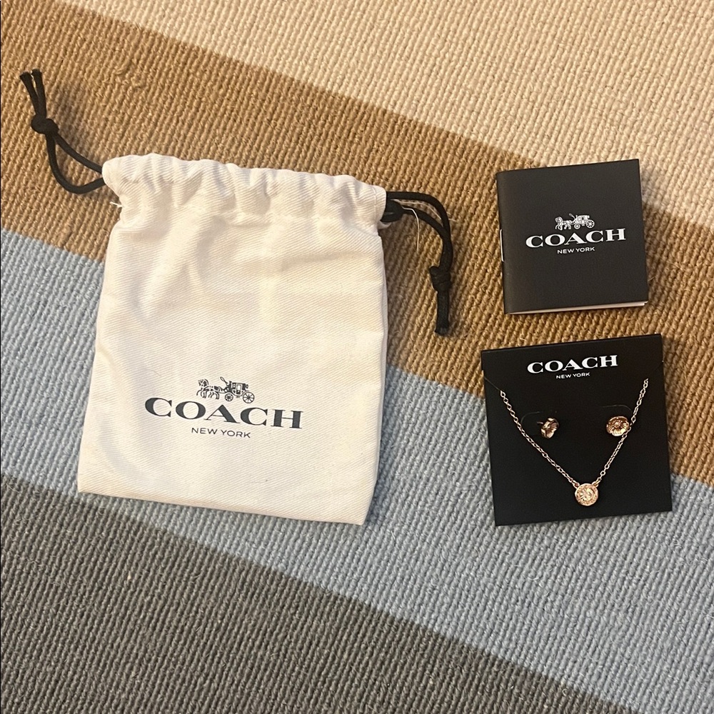 Coach Gold Jewelry Set with Pouch